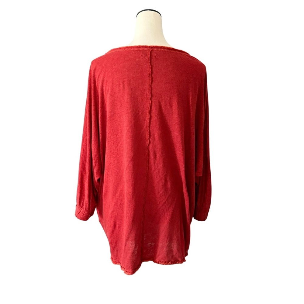 Sundance  Ariane 100% Linen Long Line Dolman Sleeve Tunic Top Size‎ Medium - Picture 2 of 11